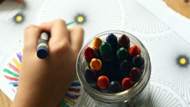 crayons, coloring book, coloring education